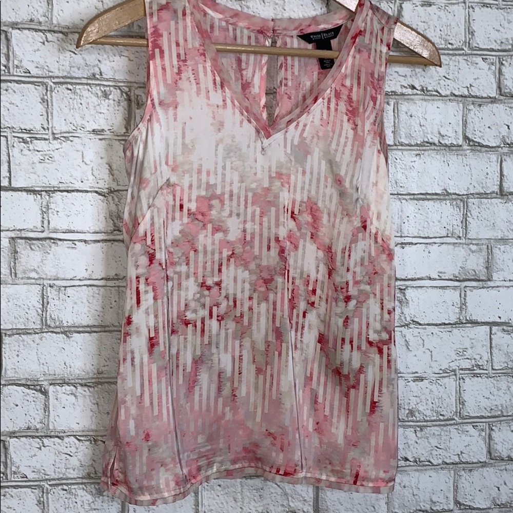 WHBM Shades of Pink Sleeveless V-neck Shell Top